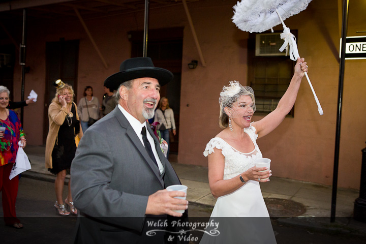 Bride and groom second line