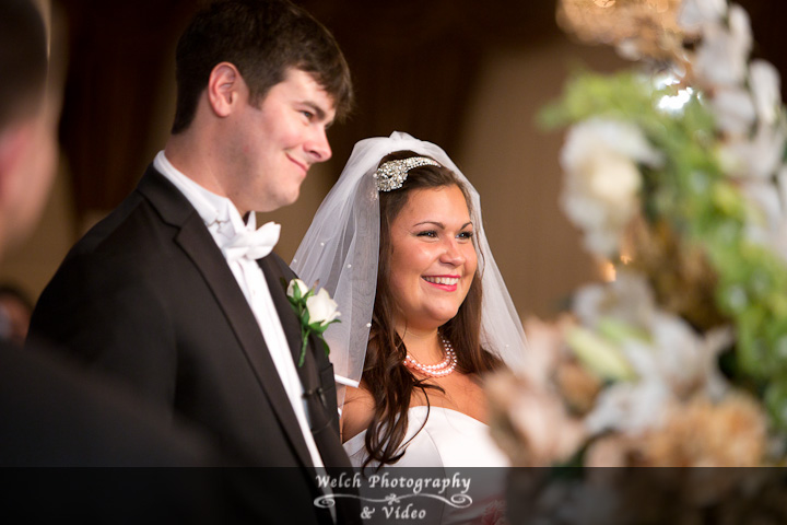 Bride and groom wedding ceremony Magnolia Plantation