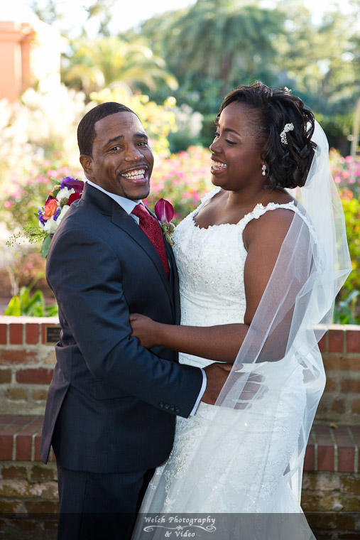 Bride and Groom laughing