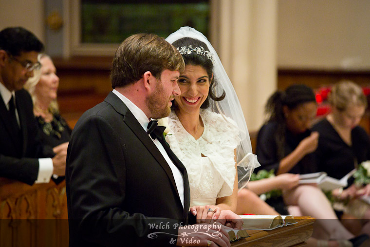 Bride and groom during wedding